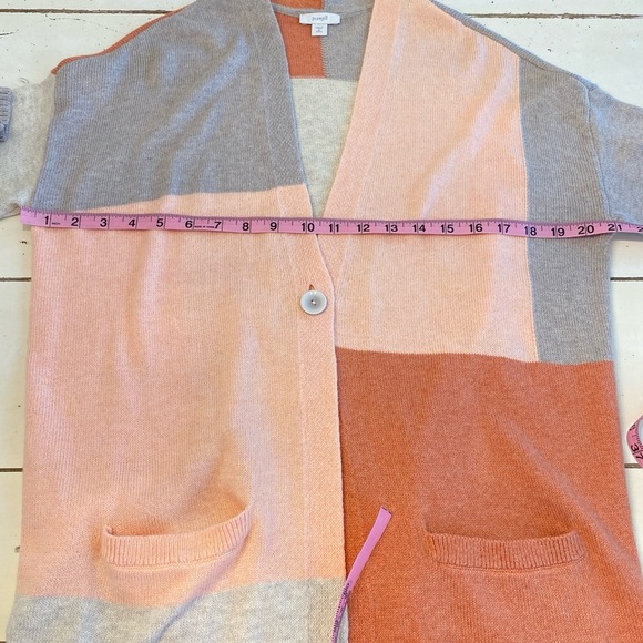 J.Jill Pure Jill Women's V-Neck Colorblock Cardigan Size Small Petite Oversized - Picture 12 of 12